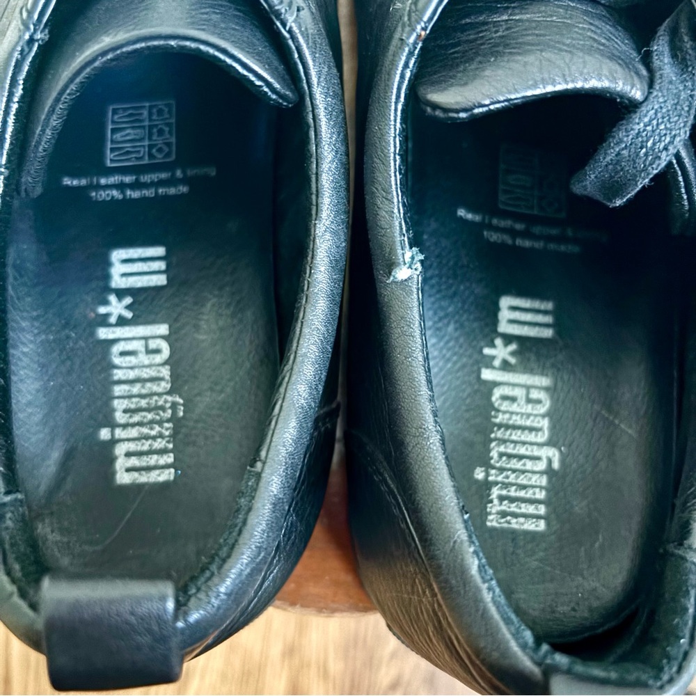 Black Leather Handmade Sneakers - Picture 9 of 11